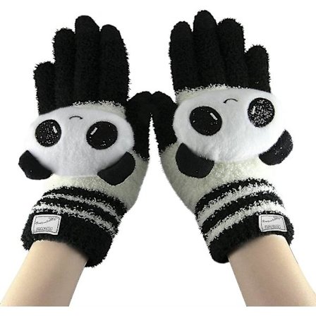 Söta Panda Vinter Ull Pekskärm Vantar för Kvinnor och Flickor