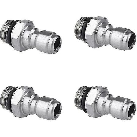 4 stk. Trykvaske Sprøjtetilbehør 1/4 Hurtigkobling Connector 14mm Han-gevind Rustfrit Stål Adapter Til Have Slange Hane Connector