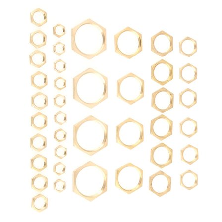 G1/8 G1/4 G3/8 G1/2 G3/4 G1 Messinki Kuusiolukko Mutterit - 40kpl Putki Liitäntä Ohut Mutteri