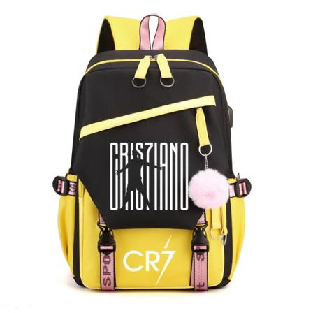 CR7CRO USB axelväska barns skolväska ryggsäck 2023 yellow cr7