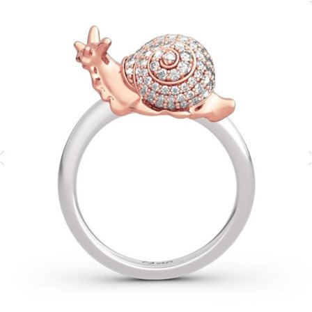 Roséguld Snigel med Rhinestone Öppen Ring Temperament Design Ring