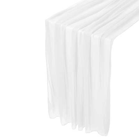 2-pak hvid chiffon bordløber 30 x 120 tommer 10 fod tylstof, festdekorationer til bryllup, fødselsdag, brude- og babyshowerborde