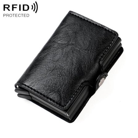 Kortholder med RFID-beskyttelse og pop-up-funksjon - Svart