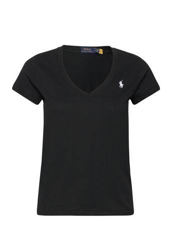 Cotton Jersey V-Neck Tee Tops T-shirts & Tops Short-sleeved Black Polo Ralph Lauren