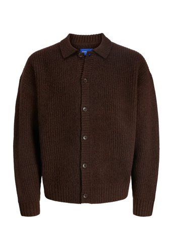 Joryork Knit Cardigan Polo Stydaw25 Brown Jack & J S