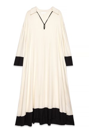 NA-KD - Kaftan med kontrastpanel - Kaftaner - OffHvit - EU 36