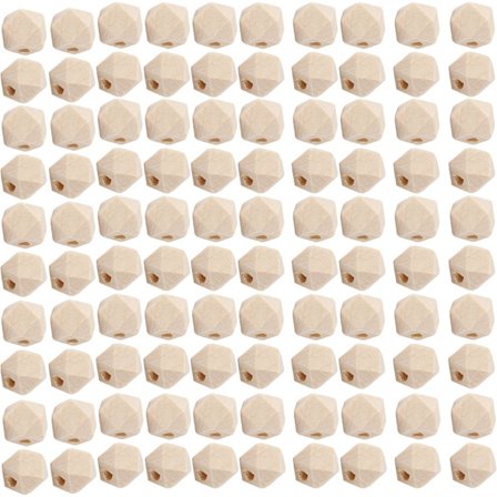 Åttkantiga Träpärlor Polygonal Handskurna Träpärlor 100-pack Åttkantiga Träpärlor 100-pack Set Material Hängen Halsband Tillbehör