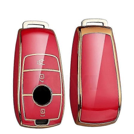 TPU-auton avaimenperäkotelon kuori Mercedes Benz A C E S G -luokan Glc Cle Cla W177 W205 W213 W222 X167 Amg -suojapidikkeelle, punainen