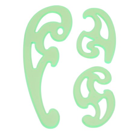 3 stk kurvelineal Multipurpose fleksibel plast skyform fransk kurvelineal tegnemal skreddersøm verktøy