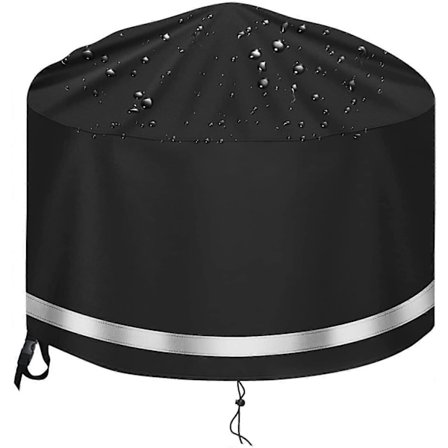 Runt Eldstadsskydd Vattentätt, Vindtätt, UV-beständigt, Rivtåligt, 600D Oxfordtyg Grill Eldstadsskydd, (80x50cm) - Svart