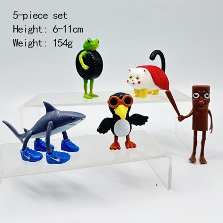 Italiensk Brainrot Tung Sahur Figurleksak Tralalero Tralala Figurer Shimpanzini Bananini Bombardino Crocodilo Modell Dekor Docka Present