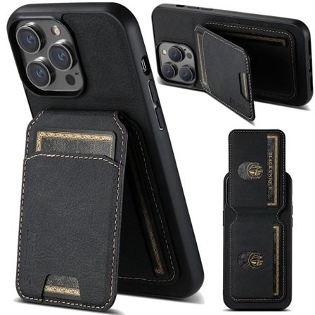 SUTENI iPhone 15 Pro MagSafe Wallet Case - Black