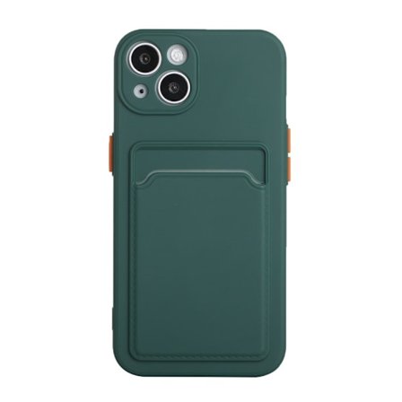 iPhone 13 Skal med Kortfack Mörkgrön