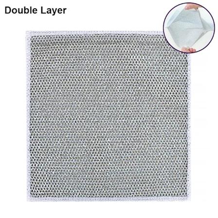 Magics Opvaskklud Tråd Rengøringsklude Køkken Sølv Opvask Pot Vask Klud Håndklæder Metal Stål Tråd Klud til Køkken 20x20cm Double Layer 30pcs