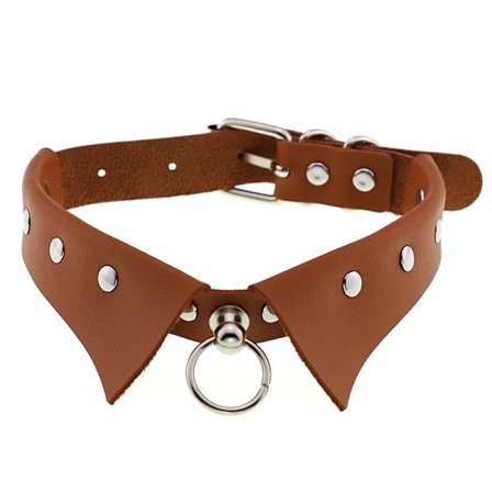Läder Choker Punk Krage Dam Nitar Dubbade Chocker