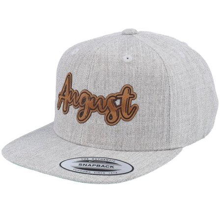 Kiddo Cap - Grå snapback Keps - Kids August Engraved Patch Heather Grey Snapback @ Hatstore