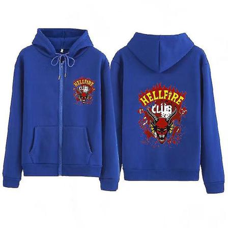 Stranger Things Hoodie Hellfire Club Print Sweatshirt Huvtröja