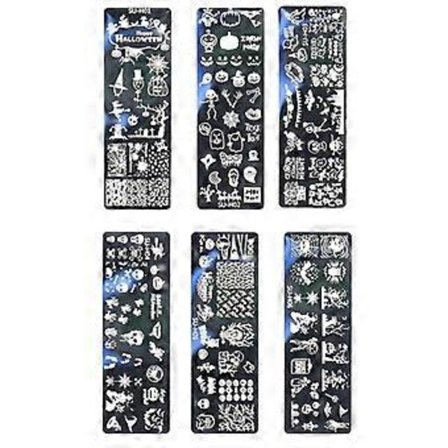 Negle Stempel Skabeloner DIY Print Jul Halloween Negle Dekor Græskar Spøgelse