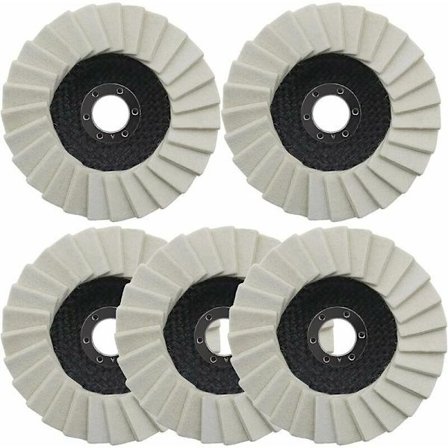 5 stk. uldfilt poleringsskive 125 mm savtakket skive til rustfrit stål