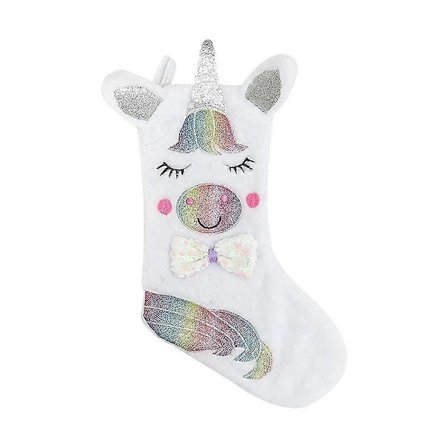 【PP】Julestrømpe med LED-lys, glitrende skorstensgardiner til juledekorationer