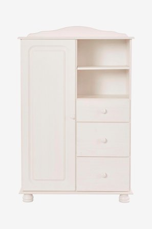 Loft24 - Skab med 1 dør og 3 skuffer Mette - Hvid - Kommoder - Fra Homeroom