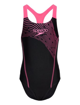 Girls Medley Logo Medalist Black Speedo