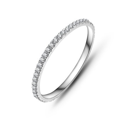 Silver Diamond Stackable Ring Damring för kvinnor