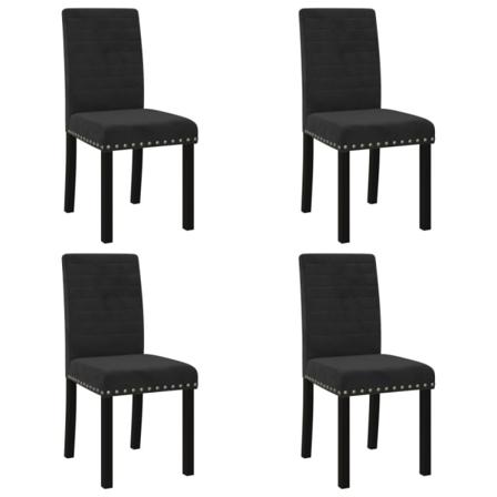 Vidaxl Matstolar 4 St Svart Sammet Svart