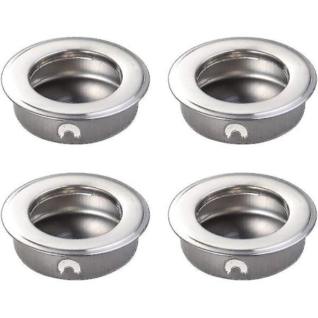 4 stk. 35 mm flade indbyggede dørgreb i rustfrit stål