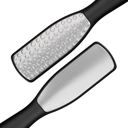 (Svart) Profesjonell fotrasp Dobbeltsidig Pedikyrverktøy Stainl