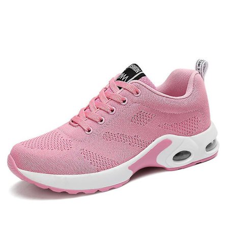 Promenadskor Dam Strumpor Sneakers, Mesh Slip On Air Kudde Dam Flickor Modern Jazz Dans Lätt Skor Plattform Loafers, Rosa