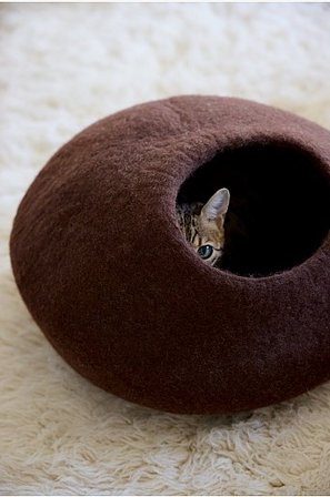 Jotex - Kissan Sänky Villasta ø 40 Cm Ruskea Ruskea - BOLLY - Osta Koiran peti/kissan peti Jotex