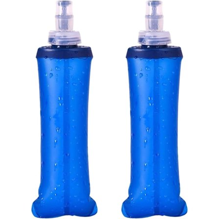 2 st mjuka flaskor 250 ml, hopfällbara TPU-löpvattenflaskor, utomhus sportvattenflaska, mjuk hopfällbar vattenflaska