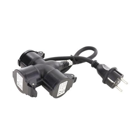 LKB 2403290 Grenuttak 3-veis, IP44 0,5 m, Stikkontakter & kabler