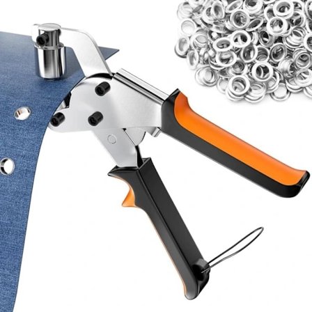 Metal Øje Kit 10mm med 500 Øjer og Tang, Professionelt Hulslagningssæt til Presenning Stof Læder Karton Plakater