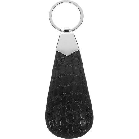 Praktisk Läder Bärbar Skohorn Mini Skolyft Horn Med Nyckelhållare (svart)