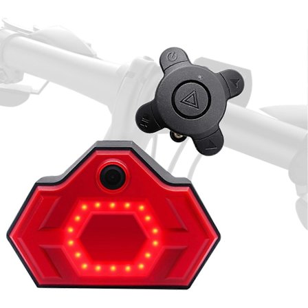 2-i-1 Sykkel Baklys med Blinklys og Dashbordkamera 1080P Loop-opptak Sykkel Bakspeil DVR Opptaker USB Oppladbart Sykkel Sikkerhets Baklys