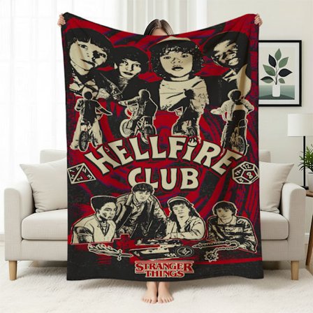 Stranger Things 5 Fleecefodrad Varm Filt, Stranger Things-tema Filt för Tupplurar, Flanellfilt, Specialtillverkad