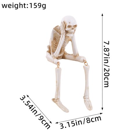 Halloween dødningehoved harpiks ornament spøgelsesfestival atmosfære lyt ikke se ikke sig ikke dødningehoved skelet håndværksdekorationer K2-14