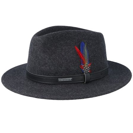 Stetson - Black traveler Kapelusz - Woolfelt Mix Black/Black Traveller @ Hatstore