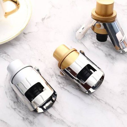 Wine & Champagne Stopper - Champagne Bottle/Wine Bottle Silver