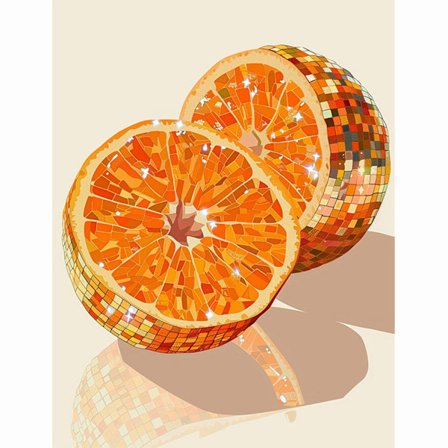 Appelsiininviipale timanttimaalaussarja - 5D DIY täyspora kodin sisustus hedelmätaideaskartelu