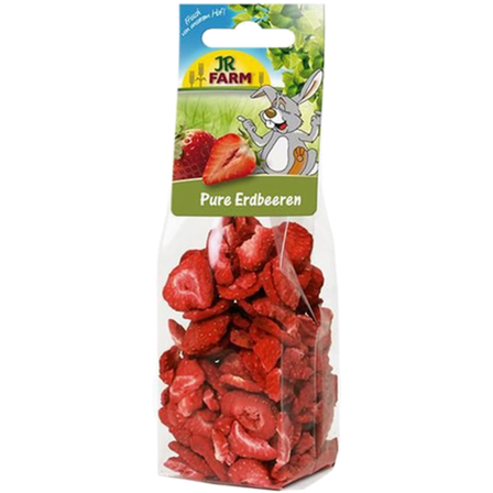 JR FARM - Pure Strawberries Frysetørkede Jordbær 20g - Smådyr - Godbiter og gnagestenger - Naturlig godbit - ZOO.no
