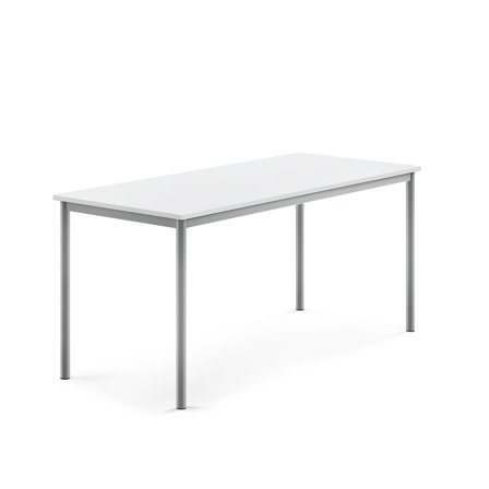 Tisch BORÅS, 1600x700x720 mm, Laminat weiß, alugrau