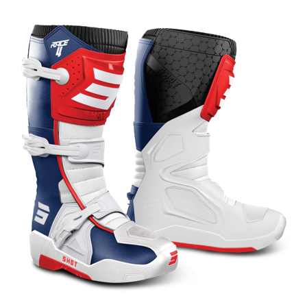 Stivali Cross Shot Race 4 Blu-Rosso-Bianco 46