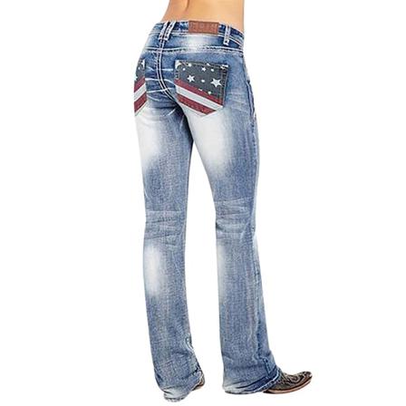 Kvinnor Med Fickor Distressed Jeansbyxor Enfärgade Bottnar