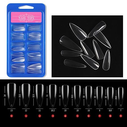 False Nails Tips Full & Halvt deksel Fake Nails TRANSPARENT CUSP