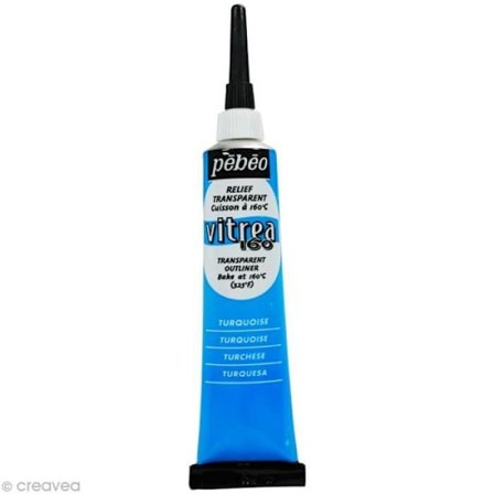 Färgpennor för glas - Pébéo - V160 - 20 ml - Turkosblå - Blandad