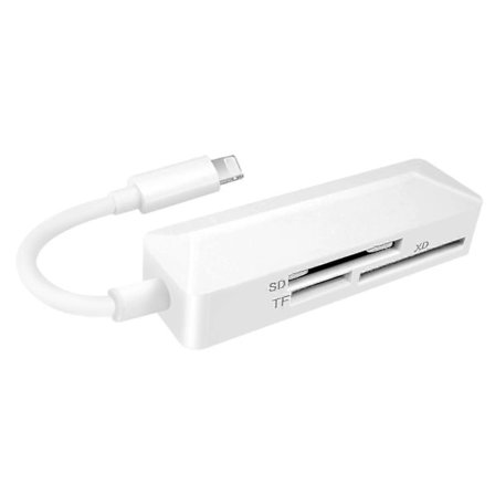 IOS 8-pin Kortläsare Tfsd Xd 3-i-1 Kortläsare för Laptop, Telefon, Surfplatta WG