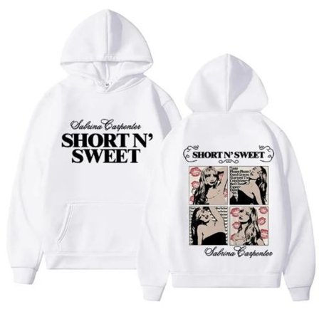 Sabrina And Carpenter Merch Hættetrøjer Trykt Sweatshirt Løs Pullover Casual Langærmet Til Mænd Kvinder Hvid